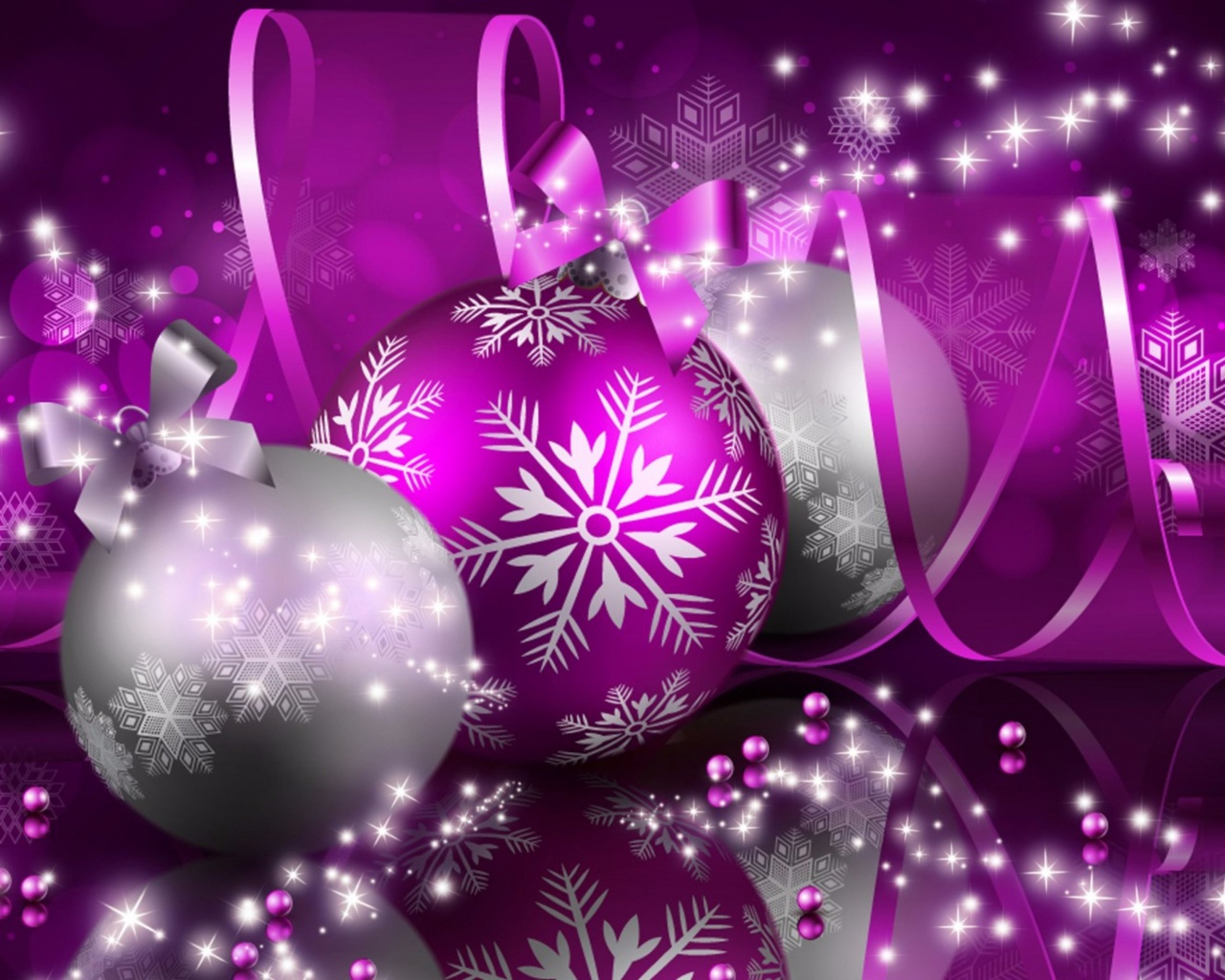 Purple Merry Christmas And New Year
