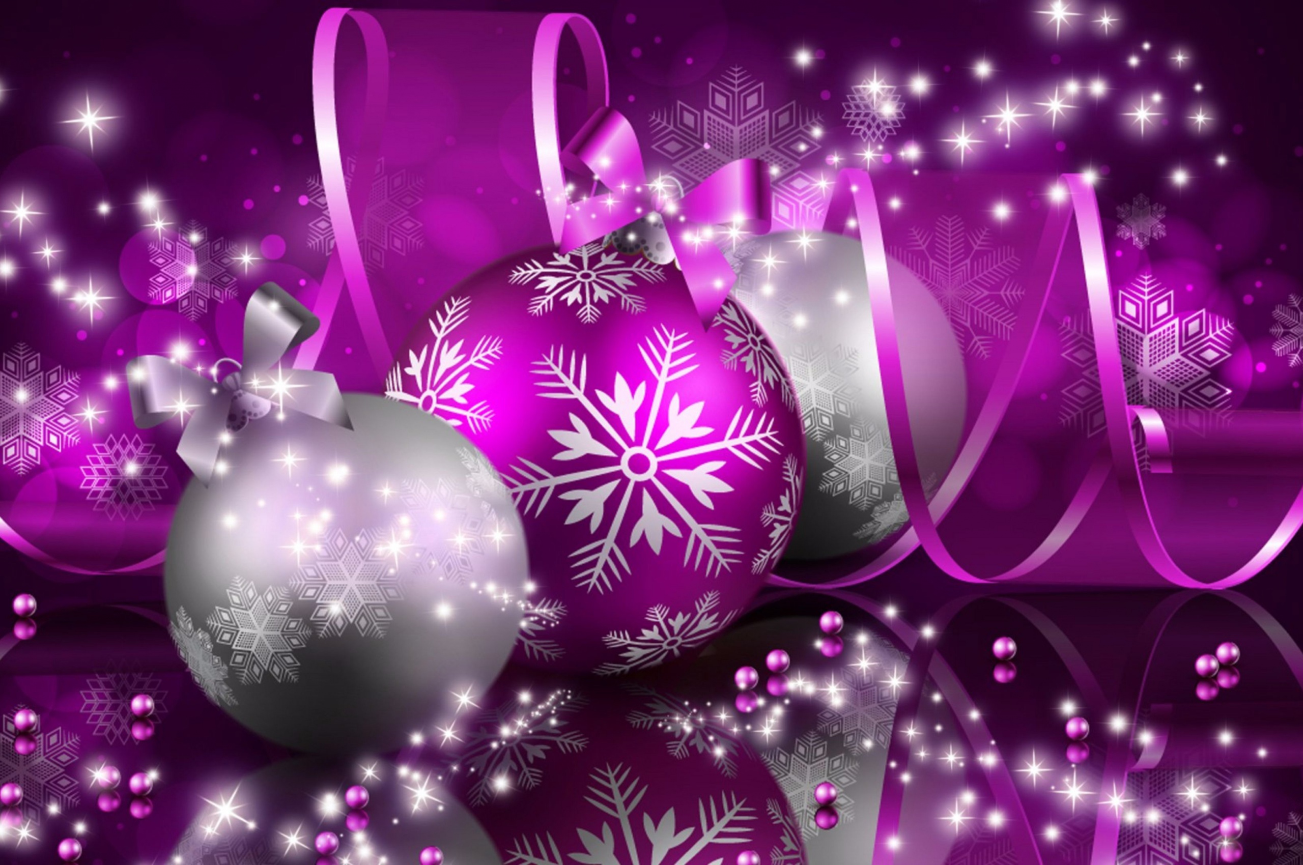 Purple Merry Christmas And New Year