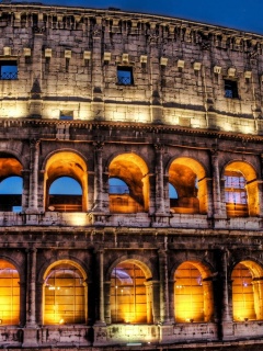 Rome Colosseum At Night