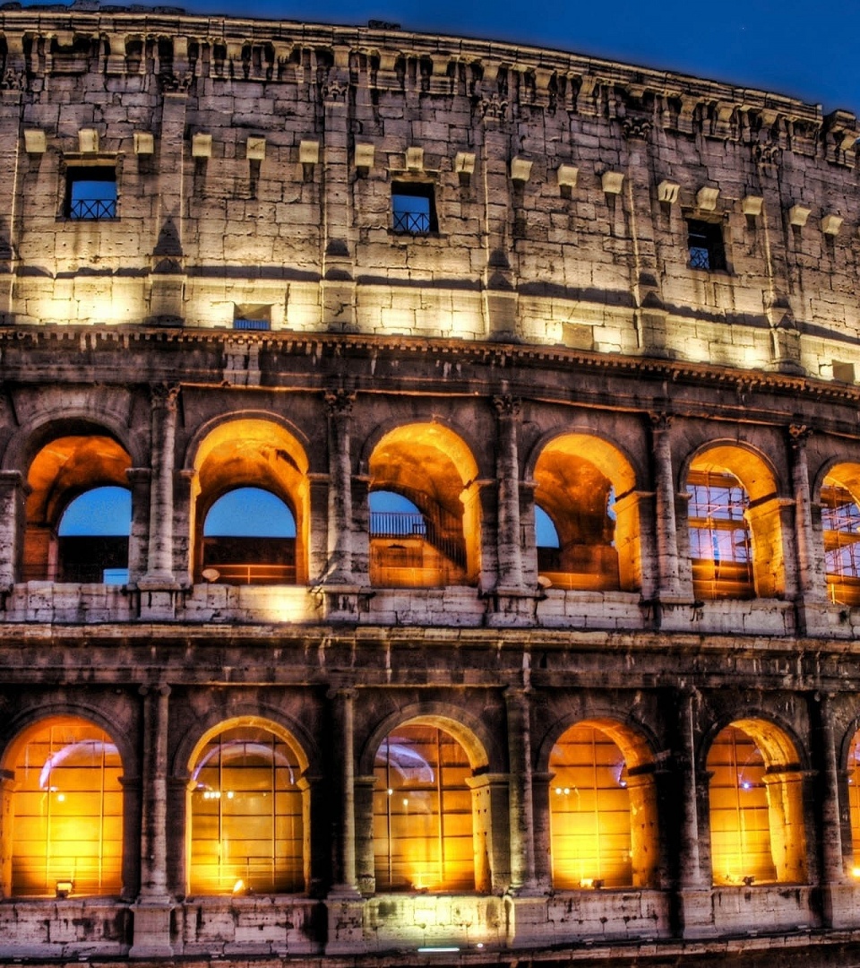 Rome Colosseum At Night