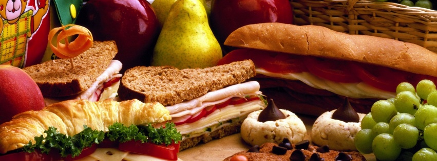 Sandwiches Cookies Bread Grapes Pears Apples