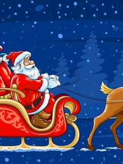 Santa Arrives In A Christmas Sleigh