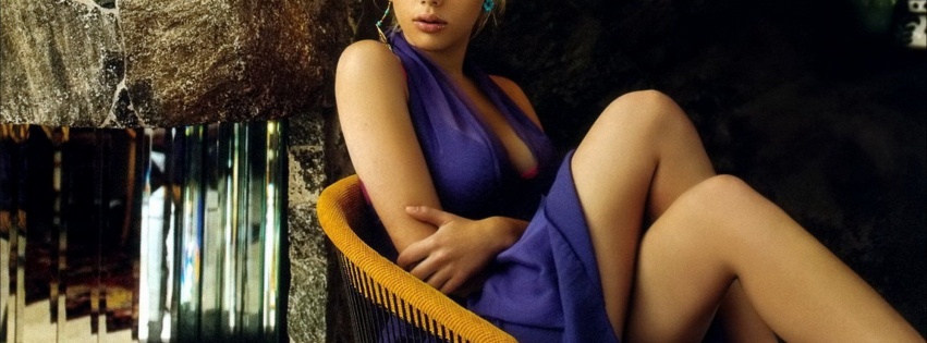 Scarlett Johansson In Blue Dress