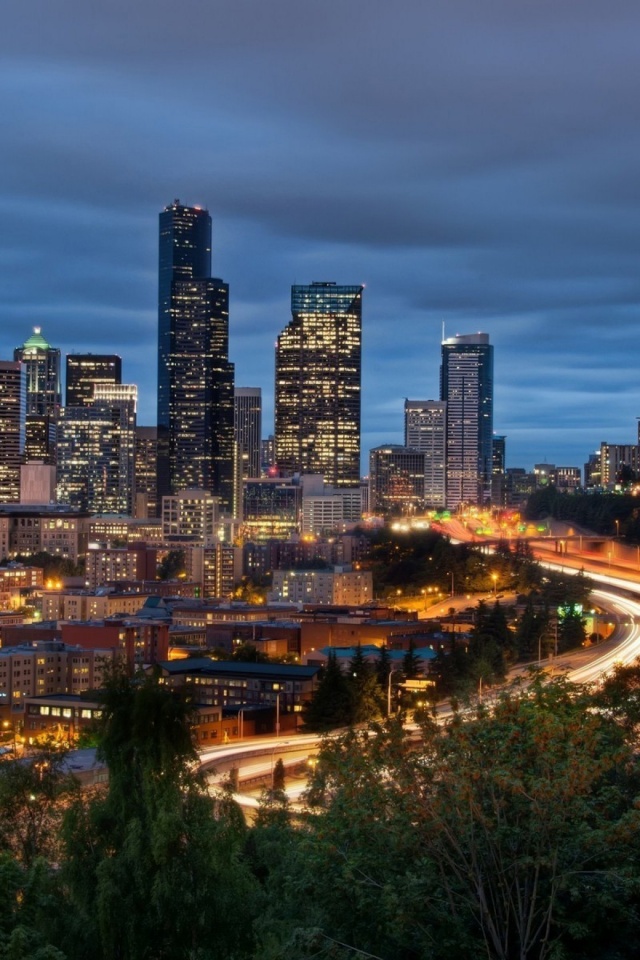 Seattle Skyline At Night