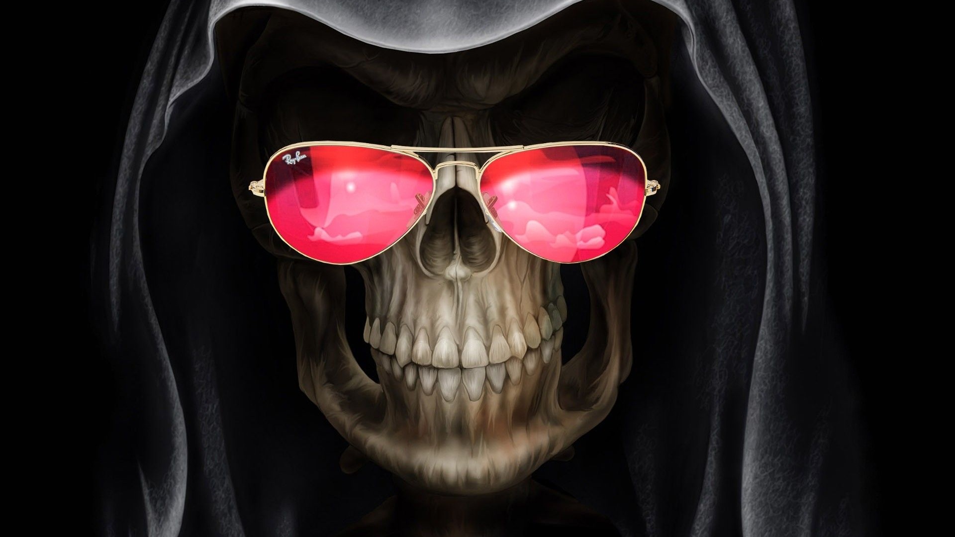 Skulls Eyes Reaper Funny Gothic Sunglasses Smiles