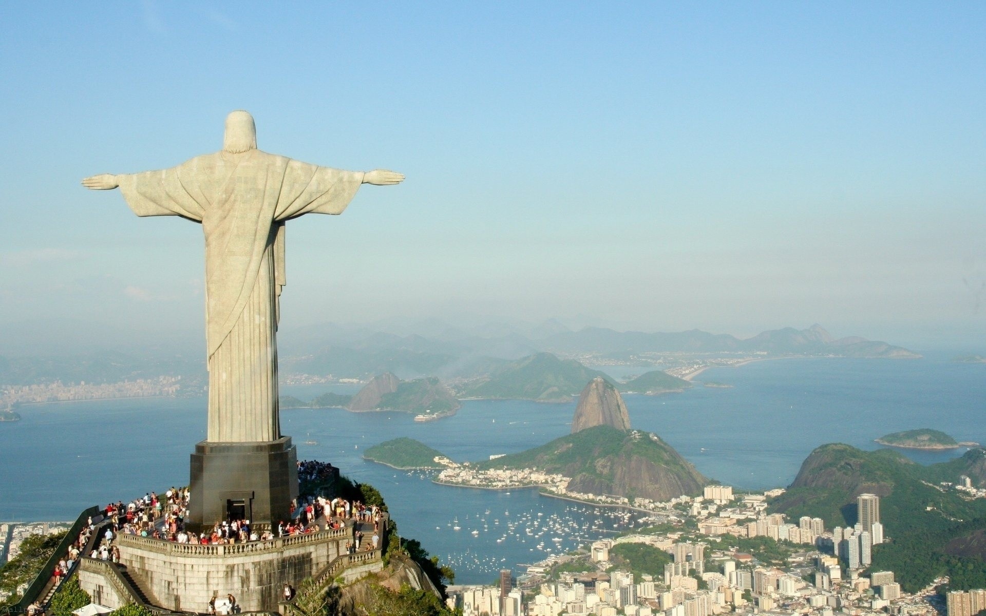 Statue Christ Savior Rio Janeiro Cristo Redentor City Landscape