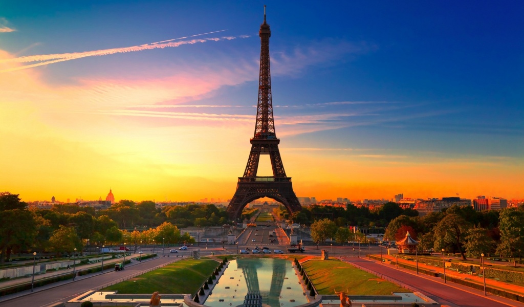 Sunset In Paris Wallpaper