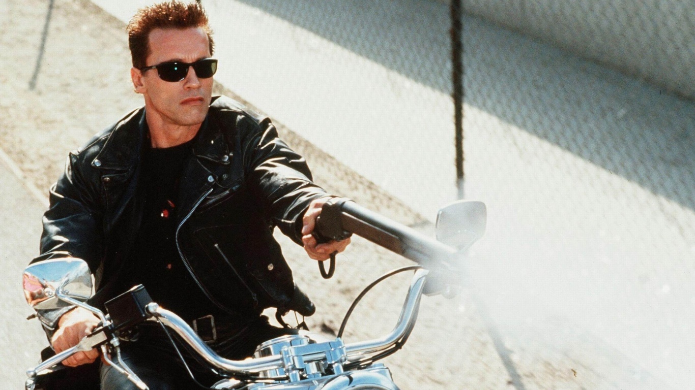 Terminator Judgment Day Arnold Schwarzenegger Actor Motorcycle Shotgun