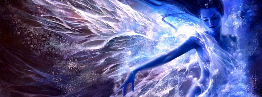 Women Water Blue Fantasy Art Artwork Effects