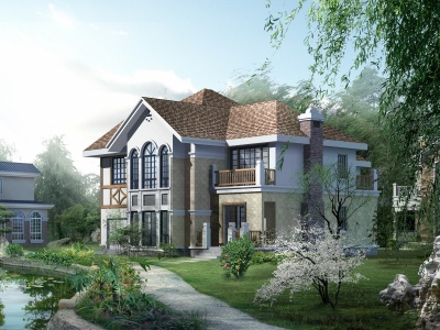 Beautiful House D Rendered Model