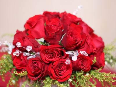 Bouquet Of Red Roses On 8 March