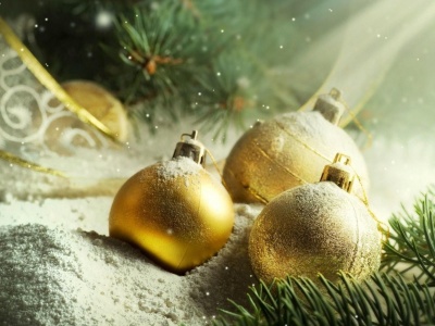 Christmas Decorations Gold Snow Needles Thread