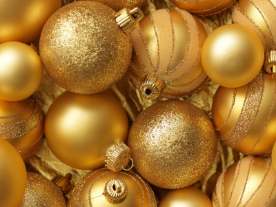 Christmas New Year Balls Gold Color