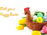 Easter Eggs In Wicker Basket
