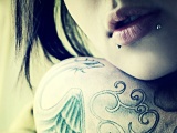 Face Lips Girl Piercings Tattoos