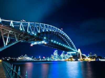 Harbour Bridge Sydney Night Lights City Landscape