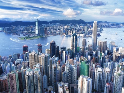 Hong Kongtop View Skyscrapers Metropolis City Landscape