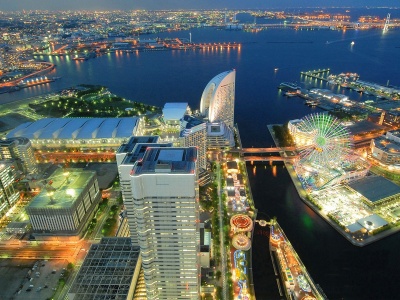 Japan Port City Night Lights Sea