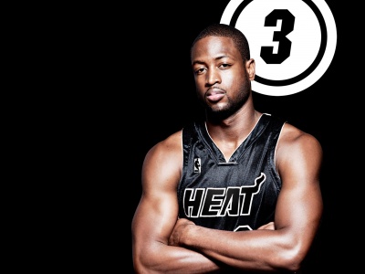 Miami Heat Nba American Basketball Black Uniforms Dwyane Wade