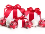 New Year Christmas Gifts White Red Tape