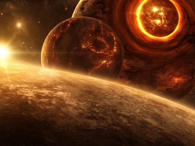 Science Fictional Outer Space Planets Digital Art