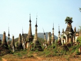 Stupas Indein Inle Lake Burma