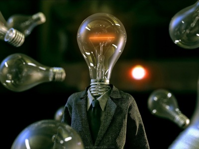 Suit Tie Funny People Fantasy Art Lamps Light Bulbs Bulbs