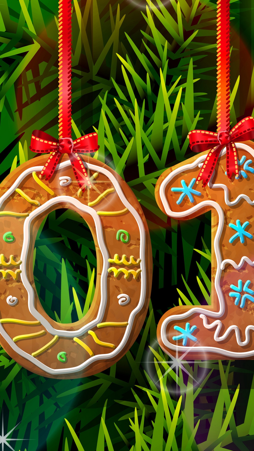 2014 New Year Gingerbread Cookies 3D