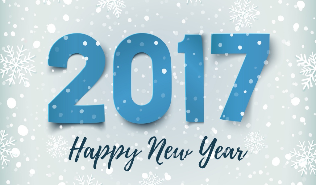 2017 Happy New Year Snowflake