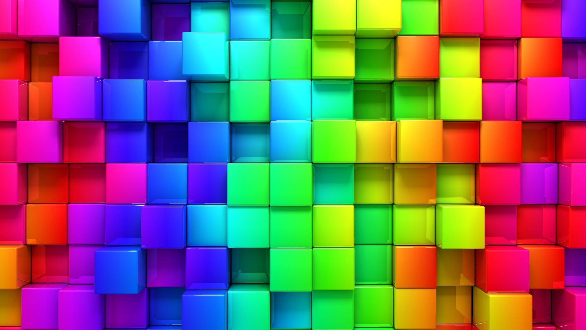 3D Rendering Cubes Colored
