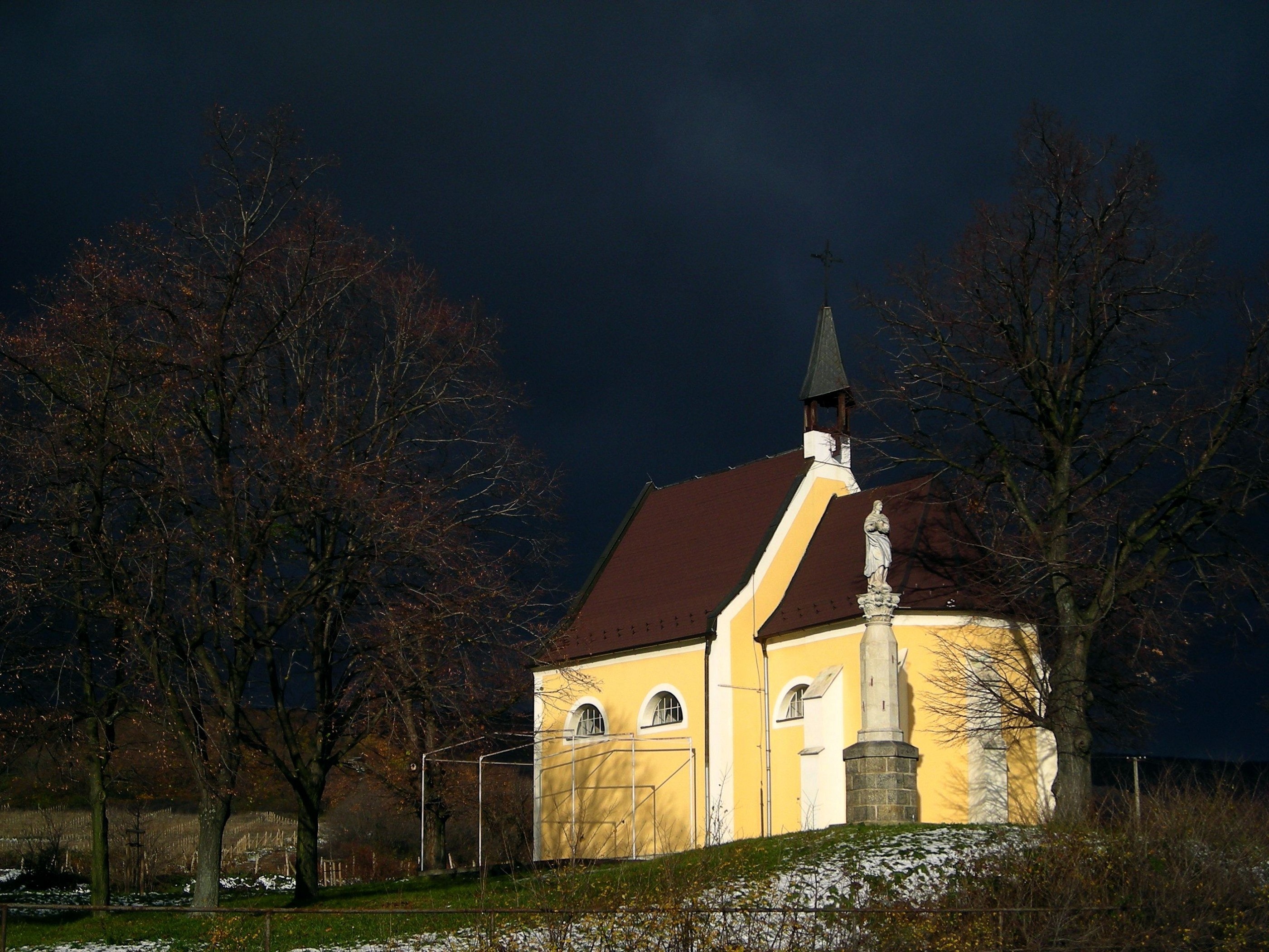 A Nice Chapel Before Snow Storm Pezinok Bratislava Region Slovakia