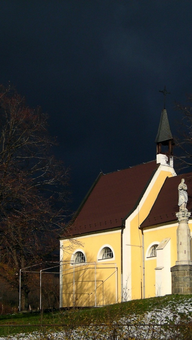 A Nice Chapel Before Snow Storm Pezinok Bratislava Region Slovakia