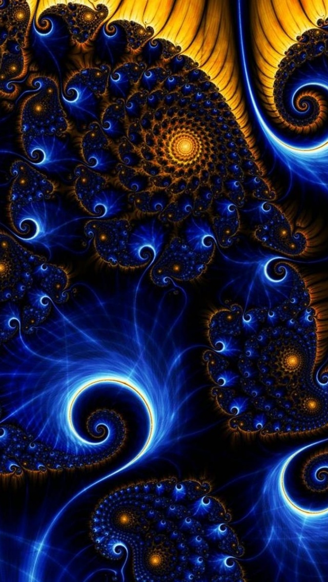 Abstract Blue Yellow Spiral