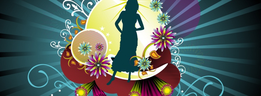 Abstract Colorful Girl Vector Shape