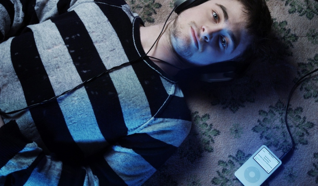Actor Daniel Radcliffe Music Headphones Player