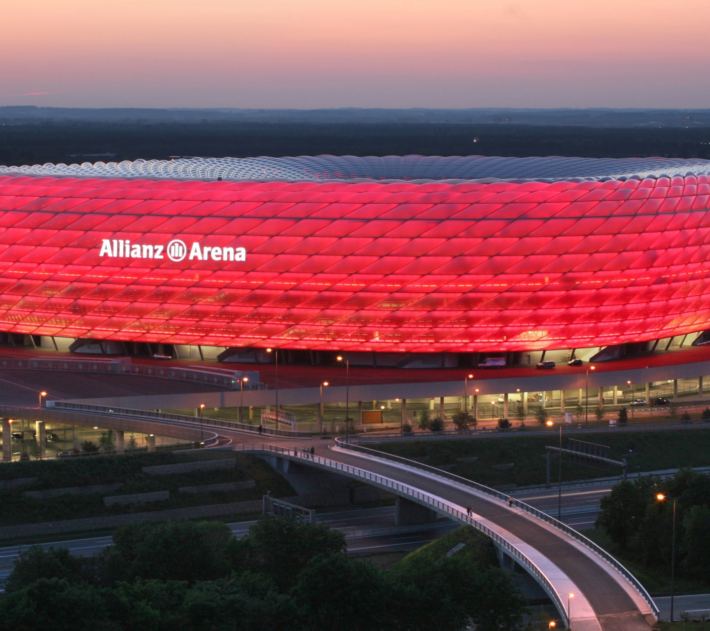 Allianz Arena In Red Bayern Munich