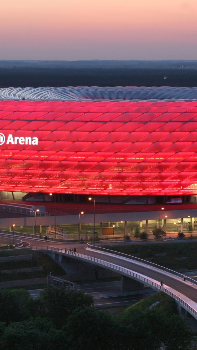 Allianz Arena In Red Bayern Munich