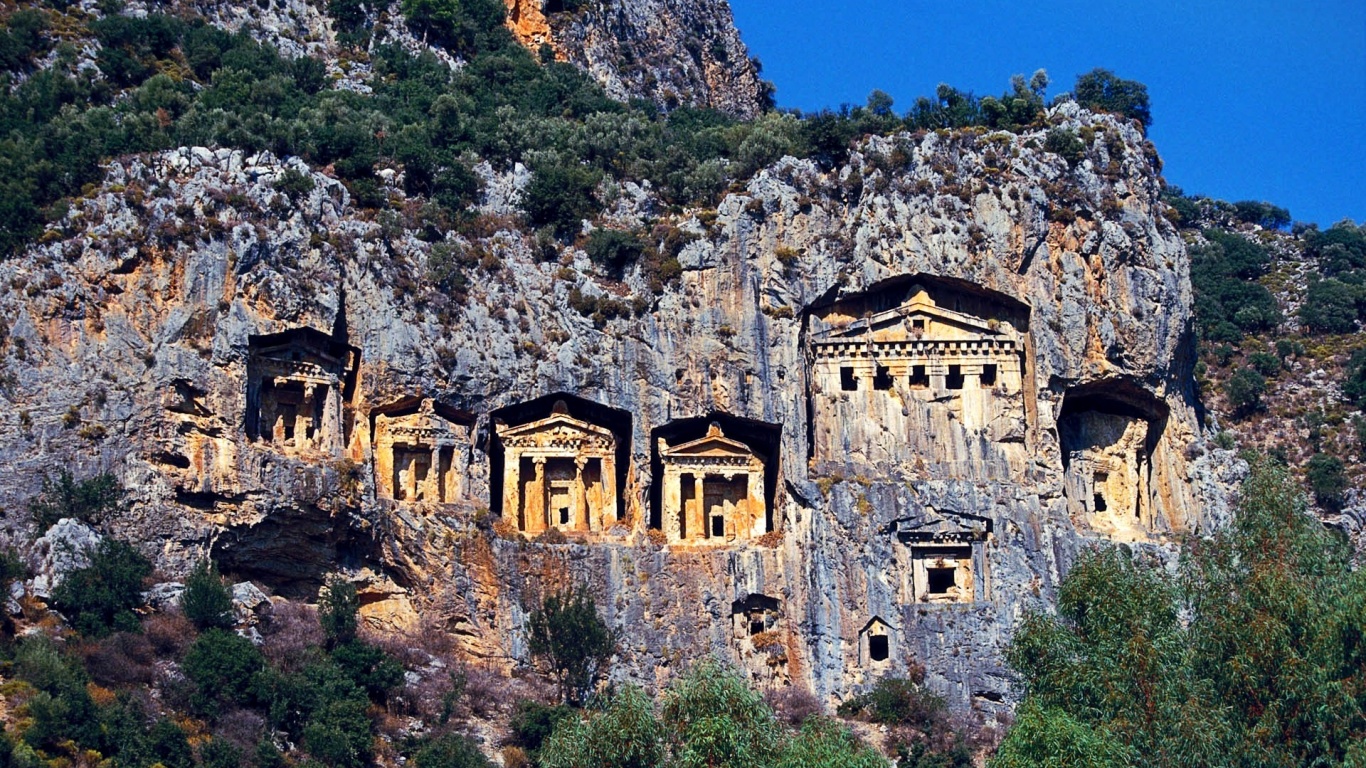 Ancient Lycian Rock Tombs Antalya Turkey