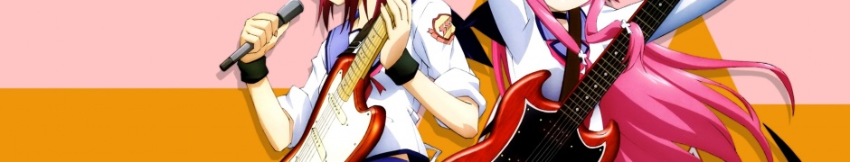 Angel Beats Girl Guitar Concert Microphone Smiling Anime