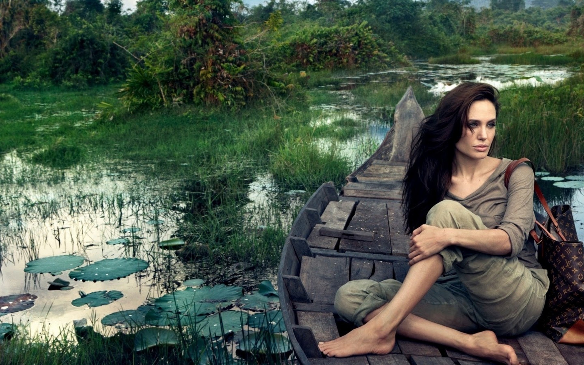 Angelina Jolie On Boat