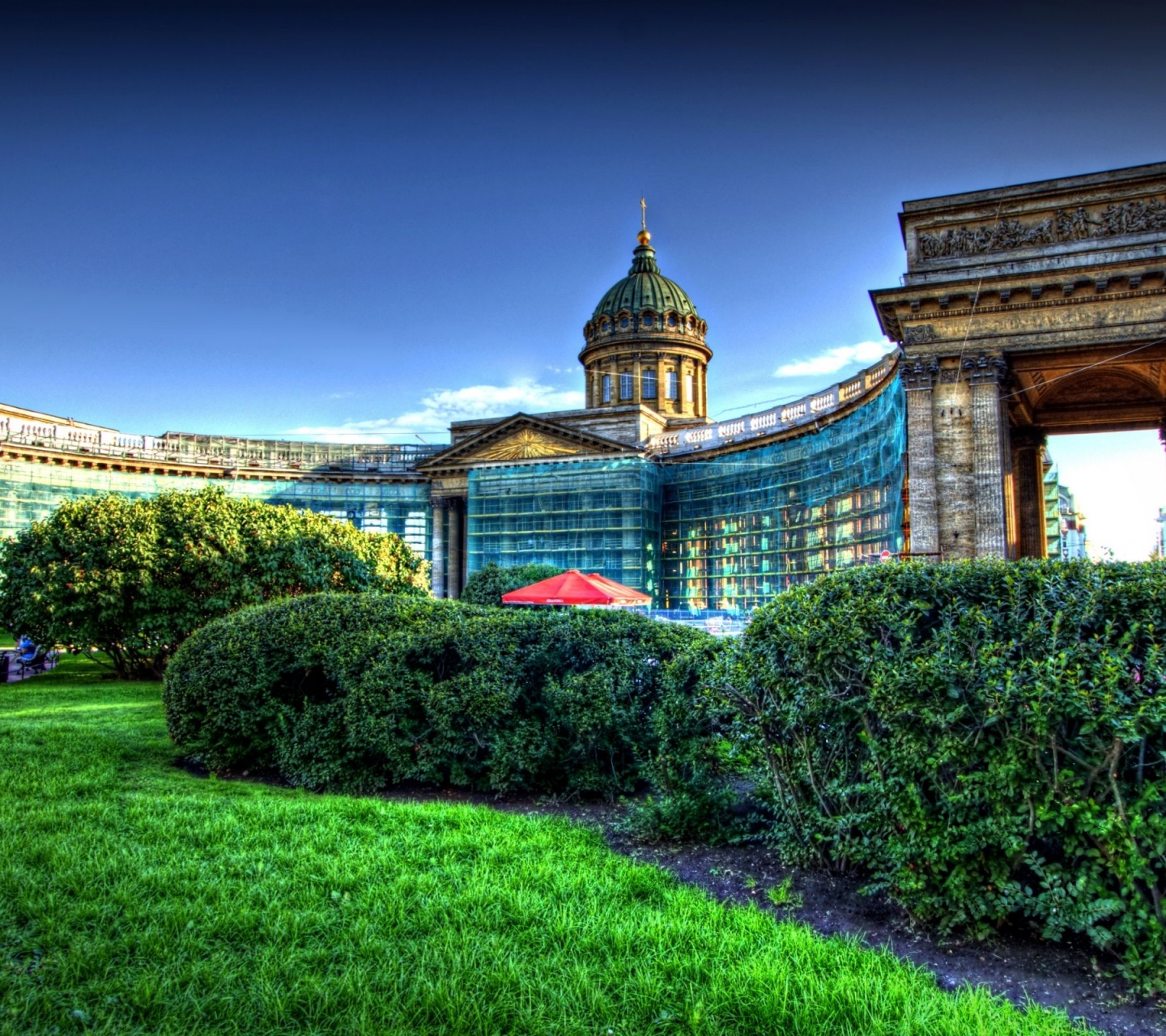 Architecture Kazan St Petersburg Cathedral Decorative Garden R