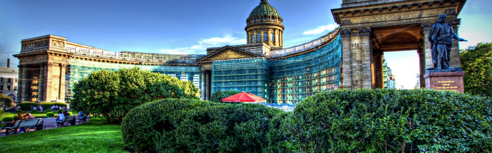 Architecture Kazan St Petersburg Cathedral Decorative Garden R