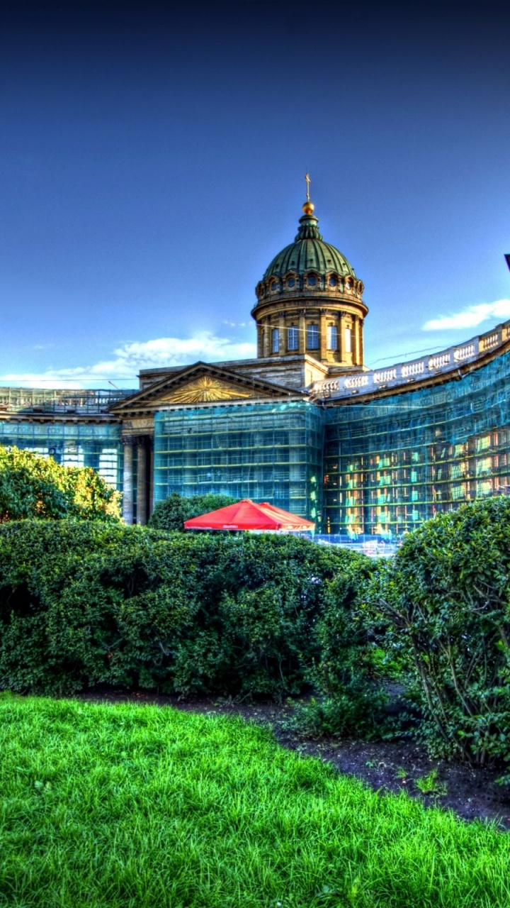 Architecture Kazan St Petersburg Cathedral Decorative Garden R