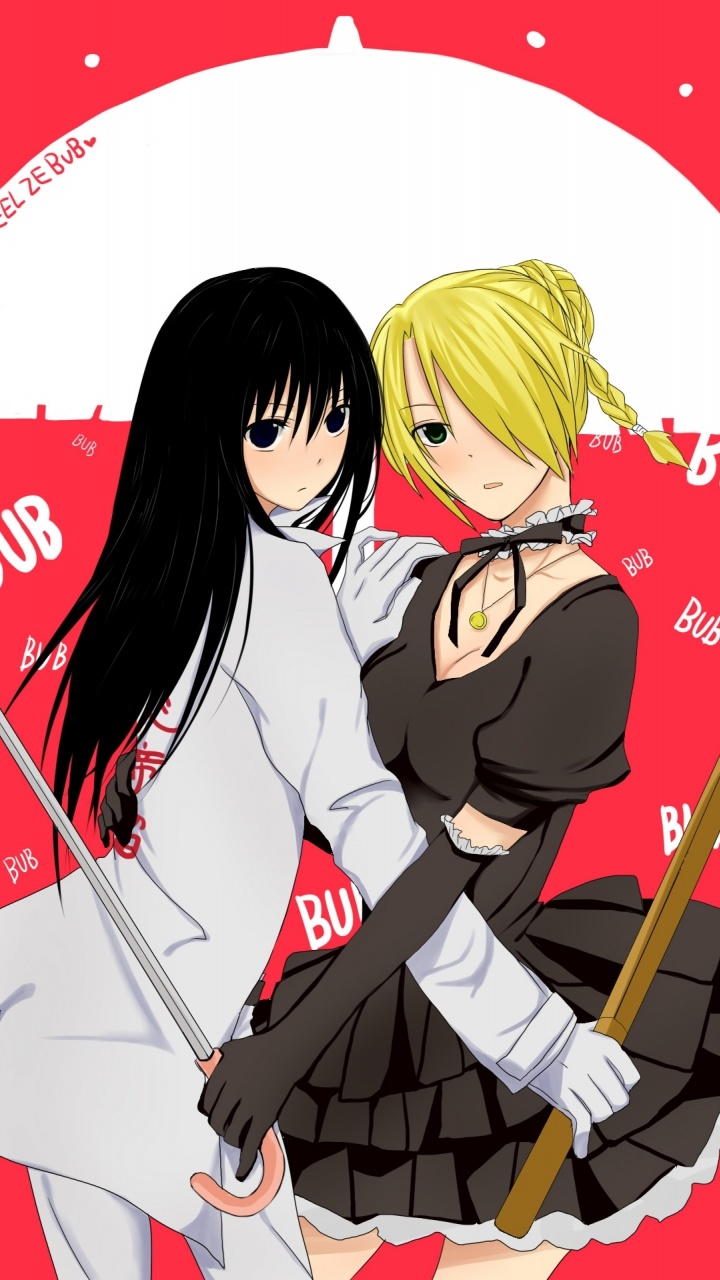 Beelzebub Girl Umbrella Hug Anime Wallpaper