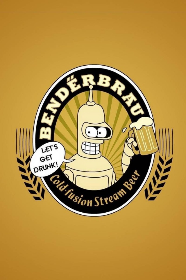 Beers Futurama Bender Minimalistic Funny