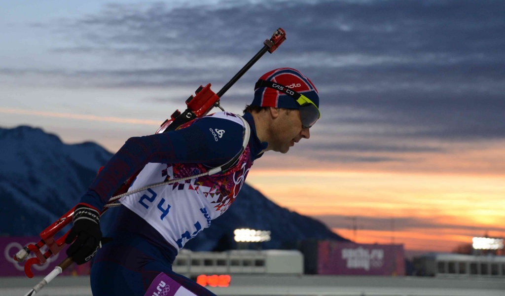 Biathlete On The Track In Sochi 2014