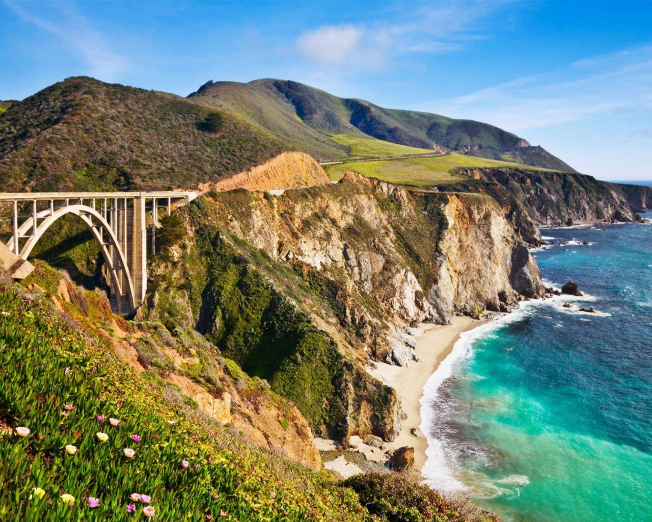 Bixby Bridge Big Sur California Beach Nature Landscapes