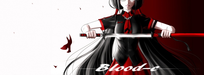 Blood C Girl Glasses Sword Pose Anime