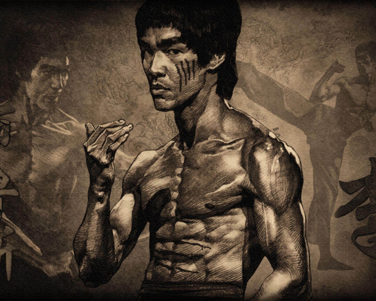 Bruce Lee Actor Male A Torso Muscles