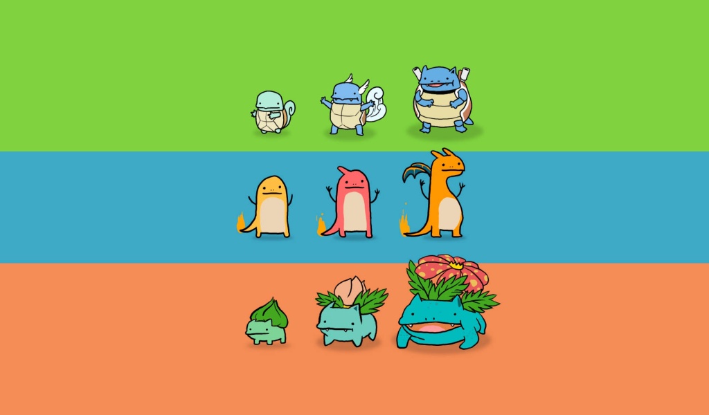 Bulbasaur Charmander And Squirtle